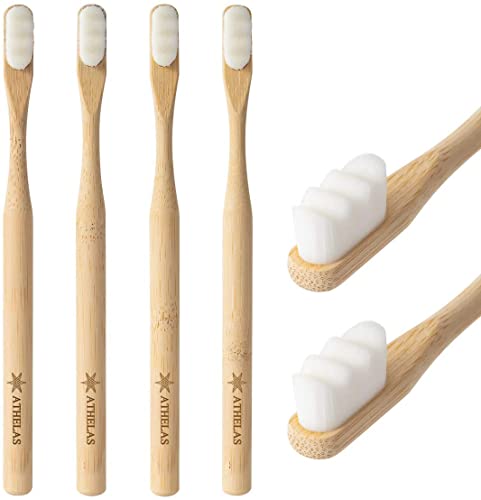 Athelas Pack of 4 Ultra Soft Sustainable Round Ergonomic Handle Premium Bamboo Toothbrushes | 20000 Nano Bristles for Sensitive Teeth & Gums 100% Natural Organic Bamboo Tooth Brush (B0CRS1HYQW) Amazon Price History, Amazon Price Tracker