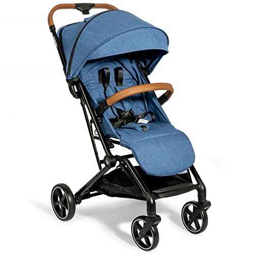Bergsteiger Manhattan Buggy bis 15 kg, Reisebuggy mit Liegefunktion, Leichter und kompakter Sportwagen mit Einhand-Faltsystem klein zusammenklappbar, Kinderwagen ideal für Flugzeug, Bus, Bahn und Auto