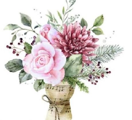 Set of 2 Paper LUNCH Decoupage Napkins BOUQUET of FLOWERS MIXED For Needlework Perfect For Birthday Holiday Wedding Cocktail Projects Premium Quality Exquisite Designs