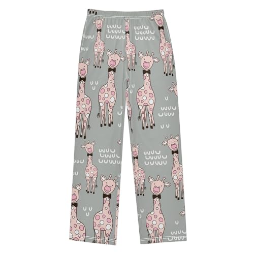 ZZXXB Giraffe and Polka Dot Boys Long Pants Soft Trousers Elastic Waist Kids Lounge Bottoms with Pockets S-XL