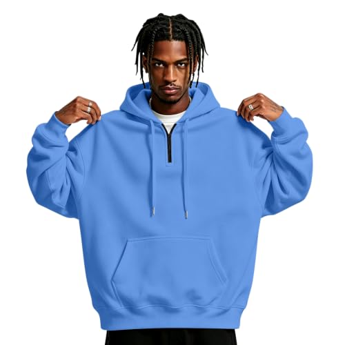 Fleece Hoodie Men Fleece Quarter Zip Pullover Sweatshirt Sweat Shirt - image 1