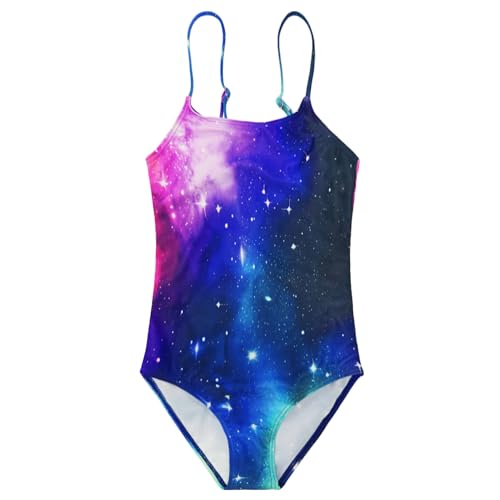 Girls One Piece Swimsuits Kids Bathing Suit 5-12 Years,Sun Protection,Breathable Quick-Dry,Adjustable Strap,Stretchy Swimsuit