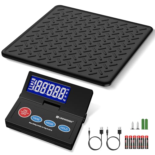 【 Dual Power Options: USB o batteria】 Godetevi un'alimentazione flessibile con cavo USB-A (incluso) o 2 batterie AAA (incluse). Niente più tempi di inattività: utilizza la bilancia di spedizione per pacchi con USB per il funzionamento continuo o batterie per la mobilità. Ideale per magazzini, uffici e per pesare in viaggio
