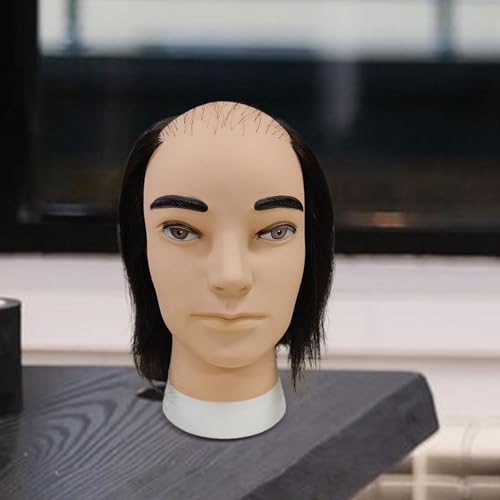 Almencla Cabeça de Manequim Careca Masculina, Perucas de Manequim, Suporte para Corte de Shopping