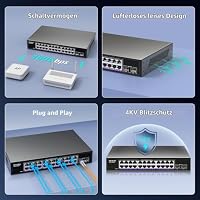 24 Port 2.5G + 2 Port 10G SFP+ Ethernet Switch, NICGIGA 26 Port 2.5Gb Network Switch Unmanaged, Plug & Play, Desktop or 19-inch Rack Mount, Fanless Metal Design. – Ansicht 6