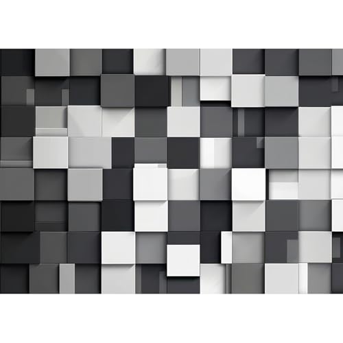 ZZBYSM 7X5FT 3D Geometric Photography Backdrop Black and White Cube