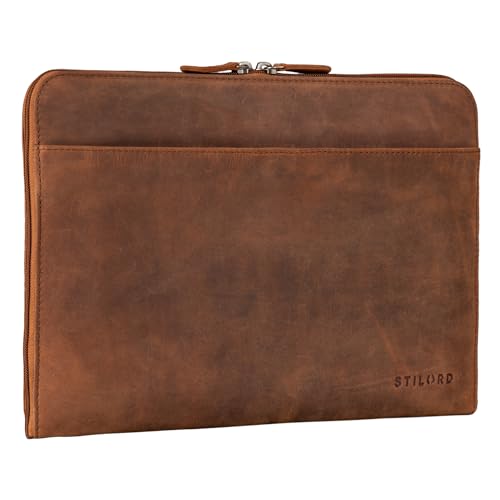 Housse ordinateur 13,3 pouces cuir STILORD Troy pochette MacBook ordi portable et documents A4