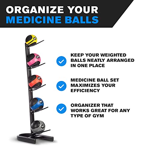 Dynapro - Medicine Ball Rack, Heavy Duty Gym Racks For Slam Balls, Sturdy Weighted Exercise Ball Stand, Holds Up To 5 Workout Balls #TOP2