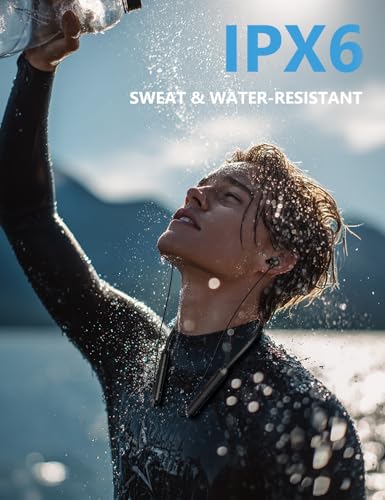 Image of Rythflo Active Noise Cancelling Headphones, Wireless in Ear Neckband Blutooth Headphones with 3 AI Mics ENC, 60Hrs Playtime, V5.3 Multipoint Connection Magnetic Earbuds for Work /Travel /Office