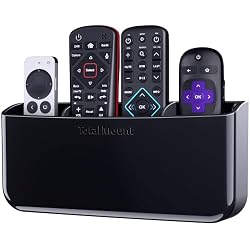 TotalMount Drop-Free Remote Holder – Removable Adhesive Strips – XL Black | Designed in the USA – Simply Put the Remotes In – No Tricky Magnet Alignment Needed (Holds 3 or 4 Remote Controls)