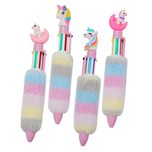 Bolígrafos de bola de colores jojofuny de unicornio de peluche para regalar a niñas