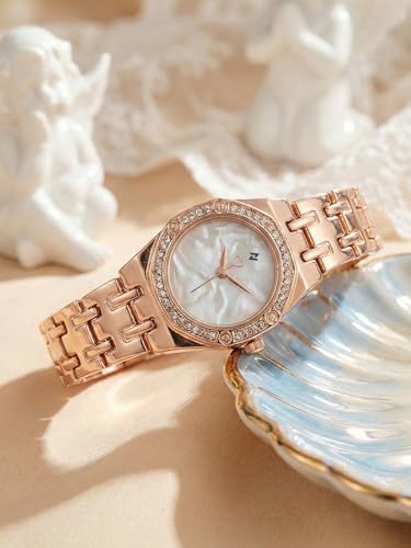 Image of AMERICANVIBER Rose Gold Women Watches | Girl Watch | Watch for Women | Diamond Studed | Premium Design | Trendy Fashionable | Under 499