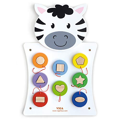 Juguete de pared cebra VIGA 50681 panel de actividades de madera infantil