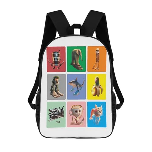 Tralalero-Tralala Italian-Brainrot Merch 17 Inch Shoulder Backpack Italian-Brainrot Meme Water Resistant Lightweight Daypack