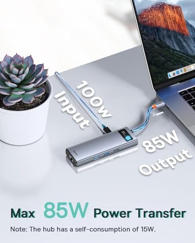 Baseus Laptop Docking Station Dual Monitor 9 in 1 USB C Hub up to 4K@120Hz - 4