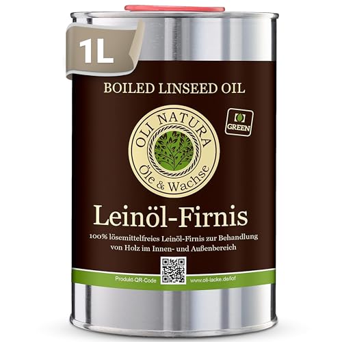 OLI-NATURA Leinöl-Firnis, biologischer Holzschutz, 1 Liter, farblos - natu