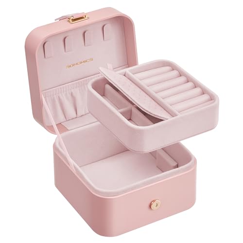 Boîte à bijoux portable rose gelée pour rangement de boucles d'oreilles et petits accessoires - 8