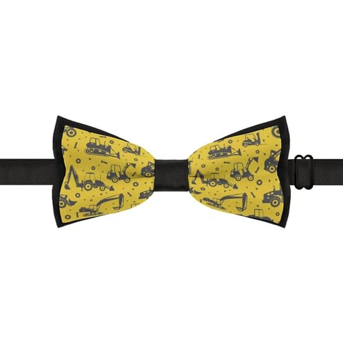GoasNei Multicolor Construction Trucks Tractors (3) Bow Tie for Men Adjustable Necktie Funny Tie Neck Ties for Weddings Party