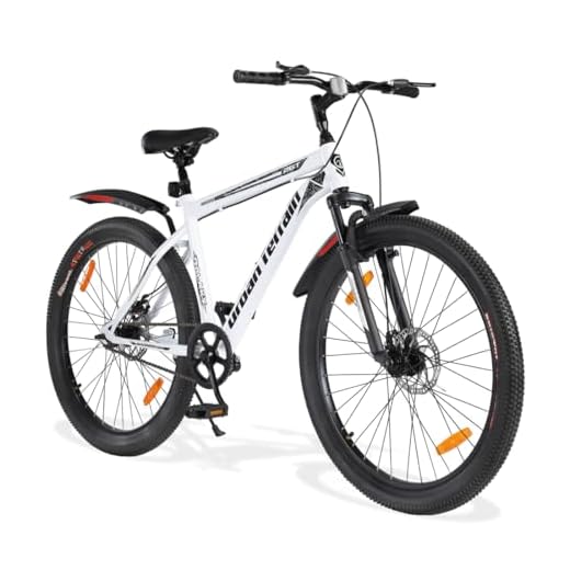 Urban Terrain Galaxy Pro High Performance Steel Mountain Cycles for Men with Front Suspension & Dual Disc Brake MTB Bike 26T Single Speed | Ideal for 13+ Years, Unisex, Frame Size : 17 inch, White