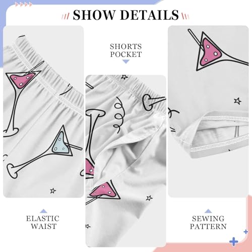 Boys' Pants Glasses with Alcohol Doodle Margarita Long Bottoms Jogger Pants Elastic Waist Trousers with Pockets S-XL4