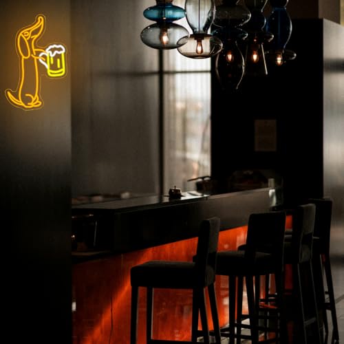 LMSIGNLY Dachshund Neon Schild für Wand Dekor Dackel LED Neon Licht Bar Neon Lichter Bier LED Neon Schilder für Haustier Shop Bar Pub Party Hund Liebhaber Dackel Geschenke Dachshund Christmas Decor