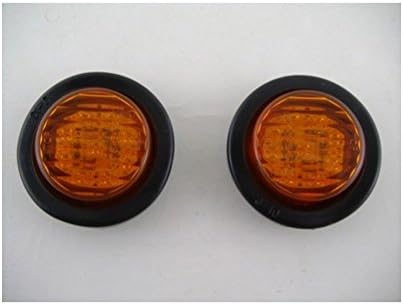 United Pacific (2) Amber 2" Round 9 LED Mini Custom Flasher Park Turn Signal Lights