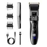 バリカン メンズ 【コードレス＆Type-C充電式】 電動ヘアーカッター 5段階刈り高さ調節・3段階スピード調整 LCD表示 大容量バッテリー 長時間使用可能 低騒音 自動研磨刃 安全ロック 電動バリカン 散髪 子供にも安心 家庭用＆業務用対応 軽量設計 セルフカット対応 坊主・ツーブロックにも