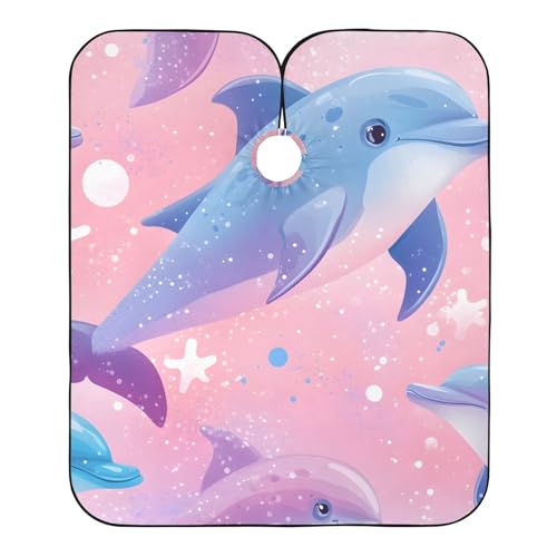 Hezely Coloured Dolphin Hair Dye Cape, Barber Cape for Adults,Waterproof Salon Cape,Waterproof Hairdressing Styling Hair Cutting, 65
