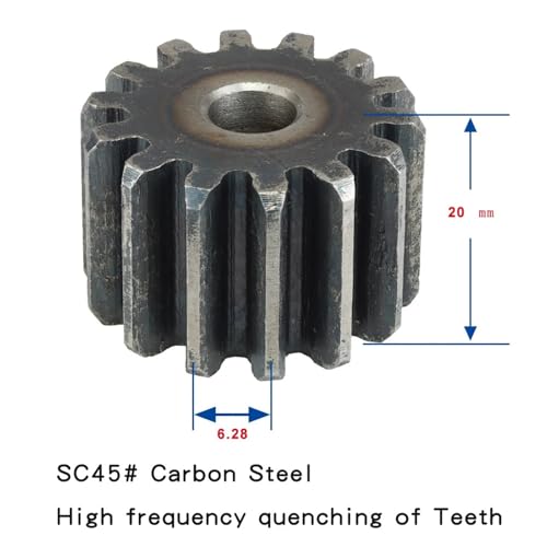 Engranaje plano cilíndrico 2M14T de acero al carbono con diámetro exterior de 32 mm 3