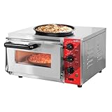 CROSSON Electric 12” Pizza Oven Countertop with Pizza Stone, 30-minute Timer and interior light,Indoor Stainless Steel Pizza Maker for Home...
