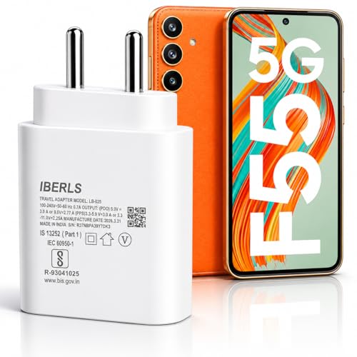 Image of 25W Pd 3A Type-C Super Fast Charging Adapter Compatible with Galaxy F55 /F70e /F07 /F17 /F06 /F36 /F56 /F16 /F15 /F05 /F13 /Tablet /Galaxy Watch- Charge Your Device with 25 Watt USB C Fast Charger- White