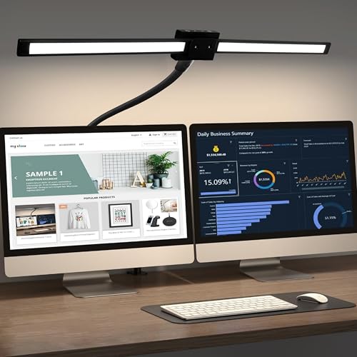 BAYSQUIRREL Led Desk Lamp with Clamp, Gooseneck Remote Control Desk Light with Eye Protection, 24W Ultra Bright Stepless Dimming and Tempering LED Desk Lamp for Home Office, Bedroom, Study by BAYSQUIRREL - Image 8