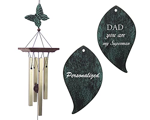 Image of ASTARIN Personalized Wind Chimes for Father, Grandfather, Small Wind Chimes Outdoor, Hummingbird Wind Chime, Father's Day, Birthday Gift from Daughter, Son