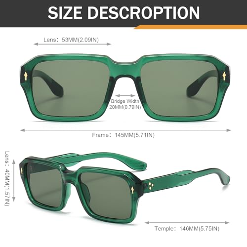 Retro Square Sunglasses Men Women Fashion Trend Rectangular Glasses Tinted Lenses 80s 90s Style Eyewear2