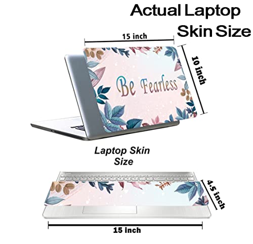 Image of Floral-D12 Top+Wrist Pad Vinyl Laptop Skin /Sticker /Cover for 15 to 15.6 Inches Laptops Laminated-Removable-HD Quality Compatible for Hp-Dell-Sony-Lenovo-Asus etc.(15x10 Inches)
