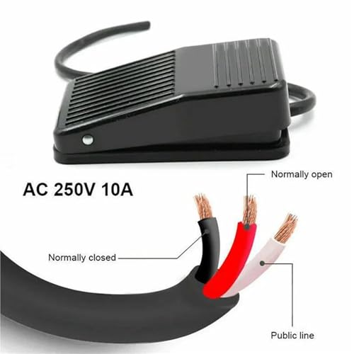 Interrupteur à pédale électrique antidérapant type momentané AC 250V 10A pour commande industrielle - 3
