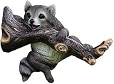 WQQLQX Statue Garten Waschbären Ornament Outdoor Landschaft Baum Anhänger Harz Tier Simulation Waschbär (Größe: 34 * 14 * 25 cm) Skulpturen (Size : 34 * 14 * 25cm)