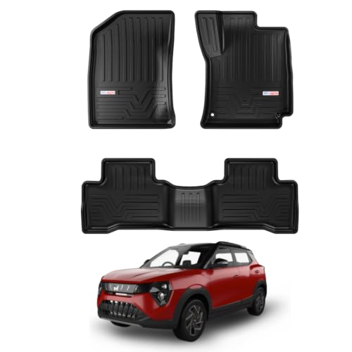 Image of TPE Car Floor Mat for XUV 300 | 3XO (Automatic) Custom Fit, Heavy Duty & Anti Slip 3D Foot Mat | Waterproof & Dustproof & All Weather Protection | Easy Clean Car Floor Mat for XUV 300