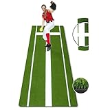 Softball Pitching Mat with Rubber 10' X 3' Softball Pitching Mound with Antifade Turf and 5mm Antislip TP-Rubber Bottom Foam Backing Fastpitch Equipment for Indoor & Outdoor Baseball Pitchers Practice