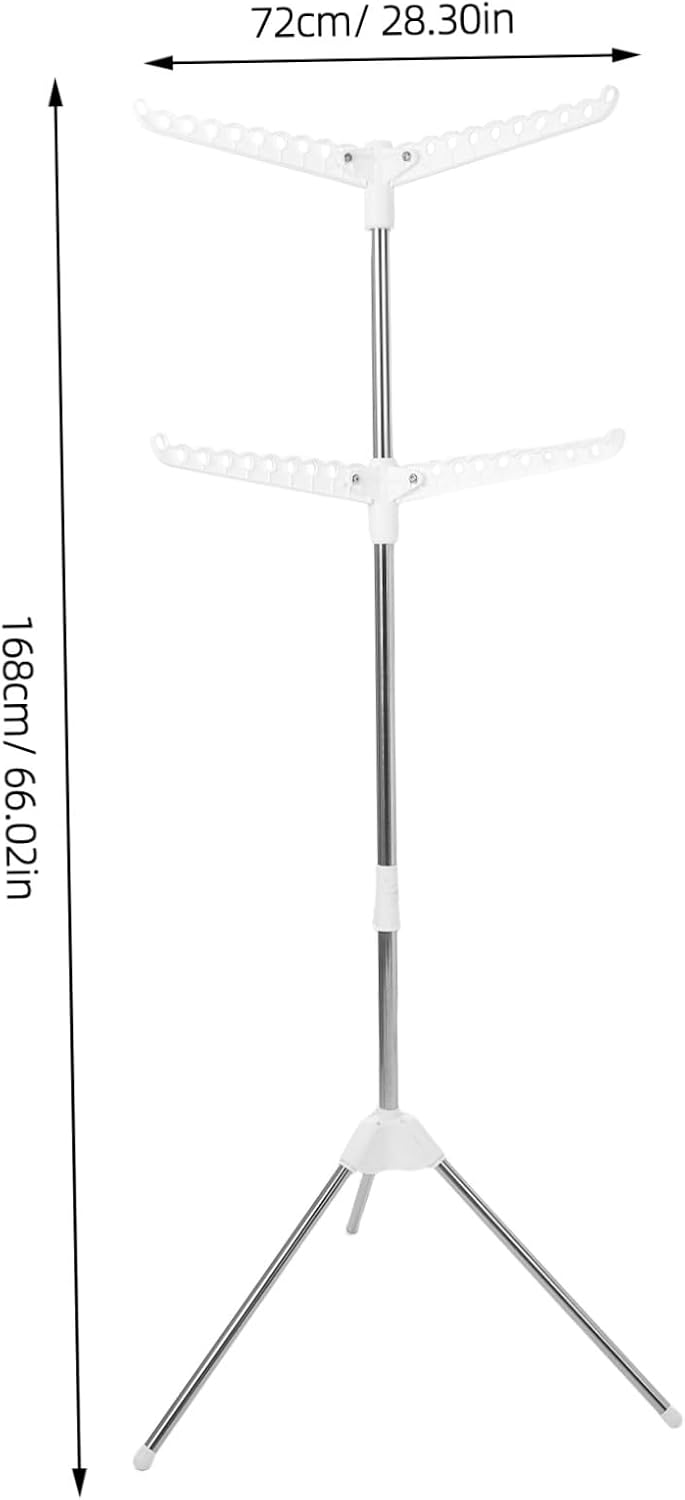 Foldable Clothes Drying Rack 66 Inch, 2 Tiers Rotating Rail