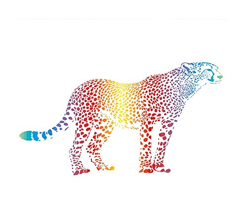 116X83 Inches Wall Mural,Cheetah Rainbow Colored Smokescreen Camouflage Realsitic Animal Safari Wildlife Peel And Stick Self-Adhesive Wallpaper Removable Large Wall Sticker Wall Decor For Home Office #TOP2