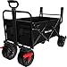 Produktbild BEAU JARDIN Bollerwagen Faltbarer mit Bremse Trolley Freistehender Transportwagen Gartenanhänger mit Verstellbaren Schiebegriffen, Belastbar bis 80kg, Leicht zu Tragen Geeignet für Kinder - Schwarz
