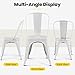 Yaheetech Metal Dining Chairs Set of 4, Industrial Stackable Kitchen Chairs with Back for Dining Room/Restaurant/Bistro/Patio, Indoor & Outdoor Use, Distressed White