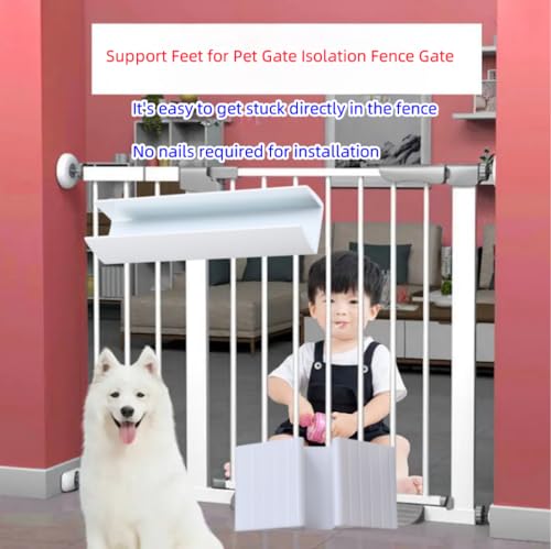 WHZAZGW 6pcs Fence Reinforcement Groove, Durable U Shape Portable Reinforcement Groove and Support Feet for Pet Gate, White, Suitable for Dog, Made of PP plastic