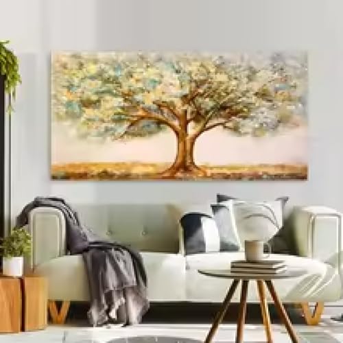 Impressions sur toile d'arbres abstraits avec cadre de qualité supérieure