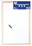 TRG Dry Wipe Whiteboard 40 X 60 Cm with Wooden Frame, Wall Mounted White Board with Marker Pen, Hooks & Hanging Kit, Smooth Dry Erase Memo Notice Board for Office, Home, School & Planning