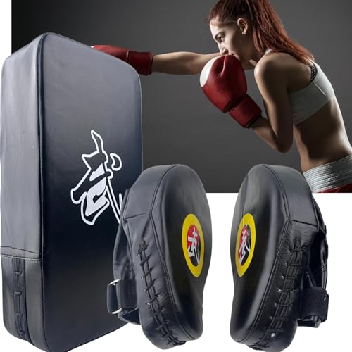 Image of TLBTEK Taekwondo Kick Shield - Muay Thai MMA Karate Kickboxing Training Pads - Curved Leather Strike Shield