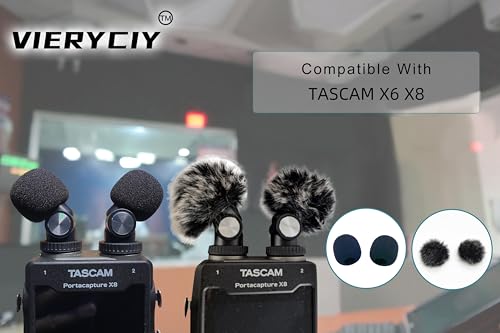 Dead Cat Wind Muff Pop Filter For Tascam X6 X8 Headset Windscreen Microphone Foam Covers For Tascam X6 X8 (Black)