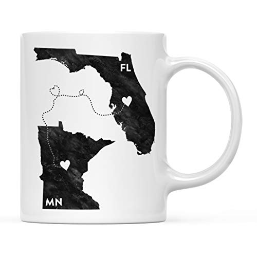 Andaz Press 11oz. Coffee Mug Long Distance Gift, Florida and Minnesota, Black and White Modern, 1-Pack, Moving Away Graduation University College Gifts for Him Her Relationships Andaz Press 11oz. Coffee Mug Long Distance Gift, Florida and Minnesota, Black and White Modern, 1-Pack, Moving Away Graduation University College Gifts for Him Her Relationships