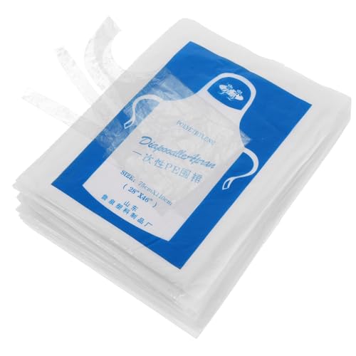 NUOLUX 25個 防水透明使い捨てエプロン キッチン用品 軽量袖なし料理用 清掃ガーデニング対応 家用耐水エプロン